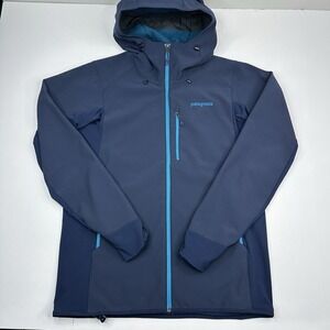 Patagonia Men's Navy Blue Adze Hybrid Hoody Polartec Windbreaker Jacket M/C52‎